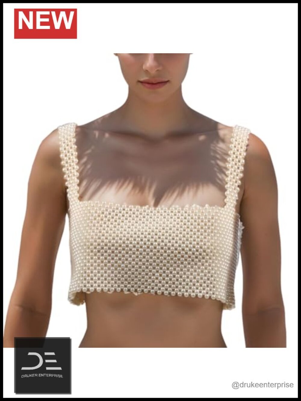 White Pearl Body Chain Statement Chunky Necklace Cover Up Crop Top Bra Jewelry